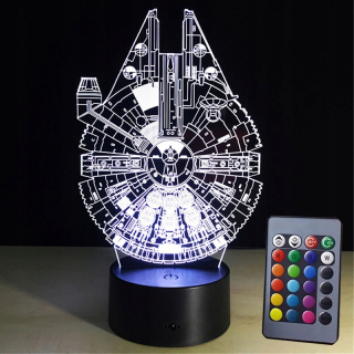 Nočná lampa do detskej izby - Star Wars nočná lampa 3D LED + pilot 4-9