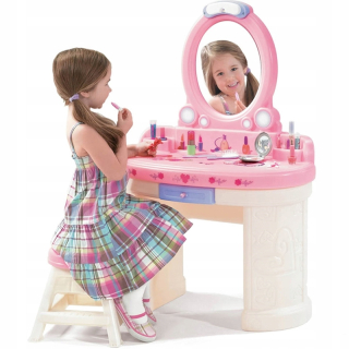 Detský kozmetický stolík - Step2 Veľký Dressing Mirror Light taburet Chair