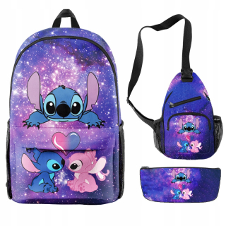 Viackomorový školský batoh Lilo and Stitch Multicolor 1 l