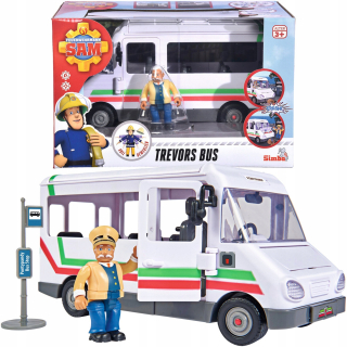 Rozprávkové autíčko - Fireman Sam Bus Trevora + figúrka + príslušenstvo