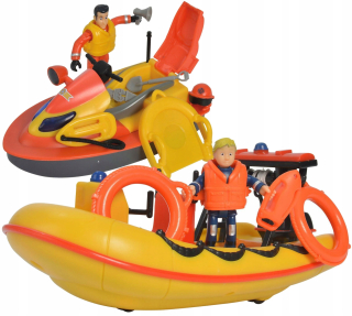 Rozprávkové autíčko - Fireman Sam Łódź Motorówka Neptún + Scooter Juno