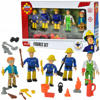 Rozprávková postavička - Fireman Sam set 5 figúrky + 19 SIMBA príslušenstvo