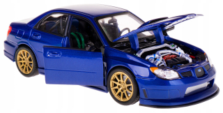 Autíčko pre deti - SUBARU IMPREZA WRX STI MODEL KOV 1:24 WELLY BLUE