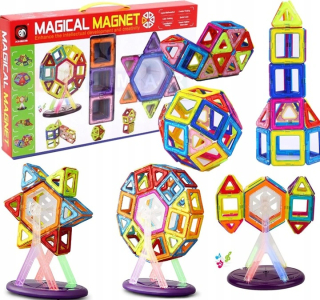 Magneticka stavebnica - Super sada farebných magnetických blokov XXL 52el.