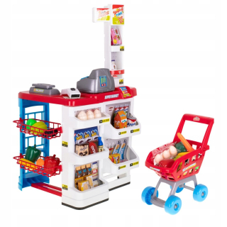 Detská pokladňa - obchod - SUPERMARKET UCHOVÁVAŤ FISKÁLNY NÁKLADNOSTI + TROLLEY