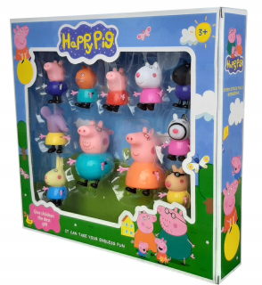 Rozprávková postavička - Figúrky prasiatka PEPPA PRE DETI SÚPRAVA 11 KS.