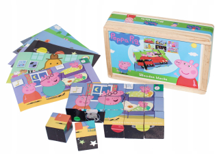 Drevená stavebnica - Čerpadlo Peppa bloky Drevené Puzzle Set