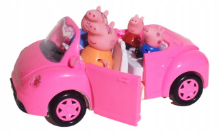 Rozprávková postavička - Peppa Pig auto auto svieti 4 figúrky Zvuk