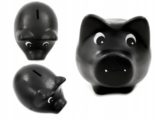 Pokladnička pre deti - Piggy Bank Black Giant + Váš nápis (SK2C)