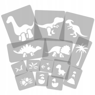 Multiple maľba šablóny 14 ks / dinosaurami