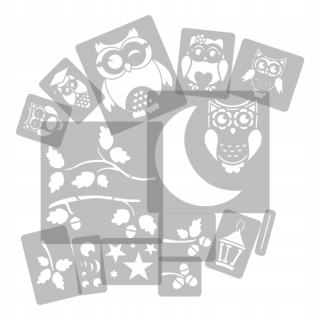 Multiple maľba šablóny 14 ks // Owl