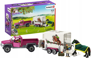 SCHLEICH 42346 Remeselníci s koňom a prívesom