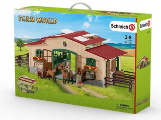 Schleich Farm World 42195 Barn s koňmi a príslušenstvom.