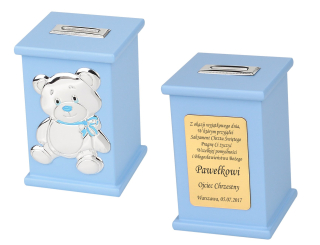 Pokladnička pre deti - Piggy Bank Box darček krst narodeniny Ski