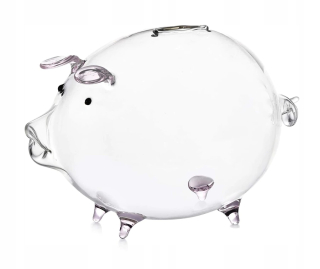 Pokladnička pre deti - Piggy Bank Glass Pig dekoratívne Big Gift
