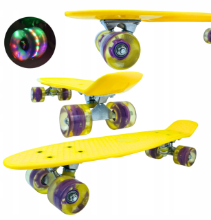 Skateboard Pegaz Toys Led fialový