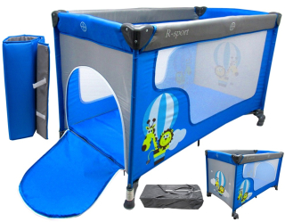 Cestovná postieľka R-Sport 65 x 125 cm, odtiene modrej