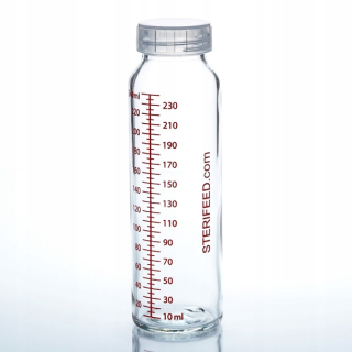 Sklenená dojčenská fľaša s objemom 240 ml