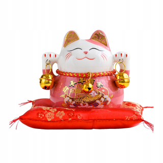 Sladké mačacie šťastné prasiatko, kreatívny ružový porcelán