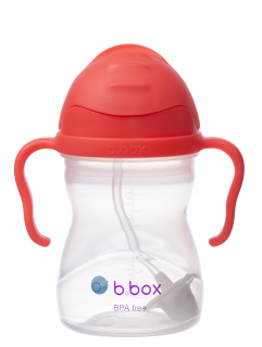 B.box pohár so slamkou 240 ml červený BB00510