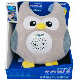 Sova Cuddly s hudobnou boxou a projektorom