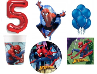 Balóny na párty - Spiderman 5 narodeniny dosky balóniky sada
