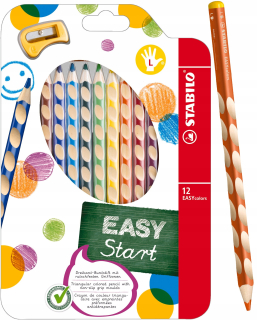 Ceruzkové pastelky Stabilo Easycolors pre ľavákov, 12 farieb