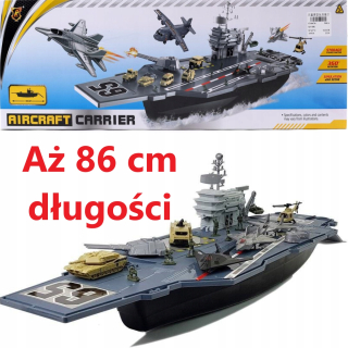 Vojenské autíčko - Loď Lietadlová loď Mega Big s 86cm vozidiel