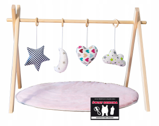 Hrazda pre deti - Drevená školstva Stand + Mat a knihy