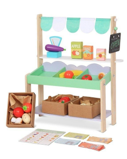 Detská pokladňa - obchod - Stánok so zeleninou drevených ecotoys