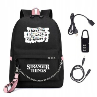 Školský batoh - Stranger Things JEDENÁSŤ DÁMSKY ŠKOLSKÝ BATOH USB