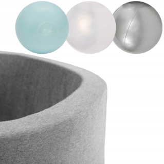 Suchý bazén s guľkami guľky 90x30 Gray + 200 loptičiek - mäta
