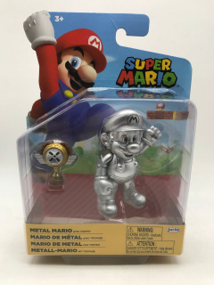 Herná figúrka - Super Mario: Figúrka Metal Mario a Trophy 10cm