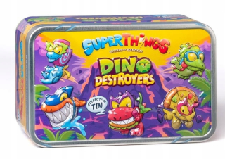SUPER ZINGS Veci Plechové Dino Destroyers Kovová plechovka 5 figúrok