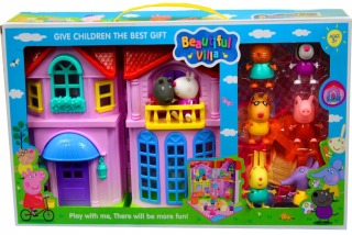 Rozprávková postavička - Chata Peppa Peppa Set 8 Figurus Pepa Rodina