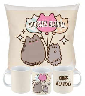 SÚPRAVA VANKÚŠKOV PUSHEN CAT + DARČEK S MENOM Hello Kitty
