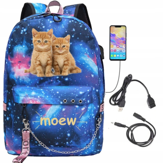 Viackomorový školský batoh CATKI) čierny 1 l