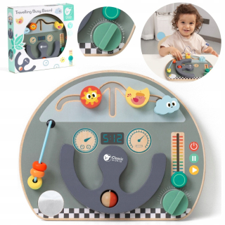 Manipulatívna doska Labyrint prekladá Montessori Motor 6in1 Loop