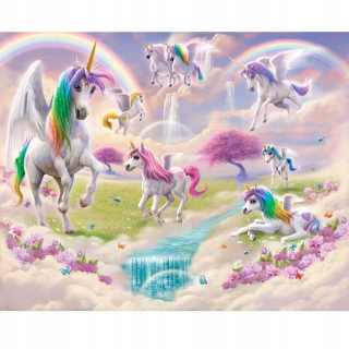 Tapeta do detskej izby - Tapeta Nástenné Maľby Unicorn Unicorns Duży