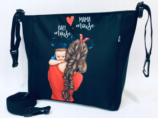 TAŠKA NA ORGANIZÁTOR DO KOČÍKU MAMIČKA MYŠKA BRUNETKA A SYNA
