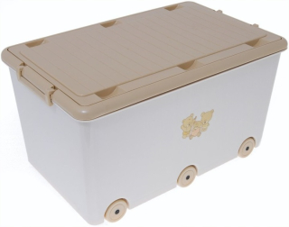 Tego kontajner box na hračky na kolieskach béžová