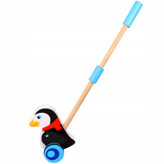 Detska chodúľka, chodítko - Took TOY Drevená tučniak tlačenie pachacz