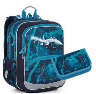 Školský batoh - Topgal School Backpack 2in1 Aircraft Class 1-3 BAZI 2201