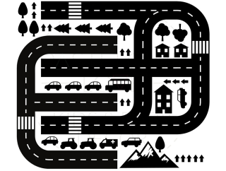 Detské samolepky na stenu - Tor pre automobily - samolepka na podlahe | Jediný, kto na Alle