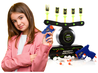 Pištoľ pre deti - CIEĽOVÉ CIEĽOVÉ LIETAJÚCE CIEĽE NERF ŠTÍTY + ZBRANA