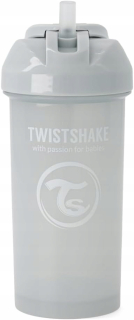 TWISTSHAKE STRIEBORNÝ HRNČEK SO SLAMU 360ML SIVÁ