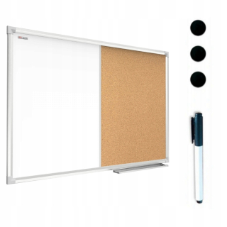 Korková magnetická tabuľka 90x60 Combi