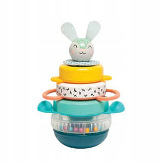 Hrkálka, chrastítko - TAF TOYS Pyramid pre stohovanie Bunny 12445