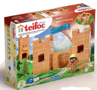 Stavebnica pre deti - Teifoc 55 malý zámok 2 plány 120 el. tehla cement