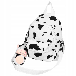 Školský batoh - DendadyCoco Mini Canvas Daypack s plyšovou kravičkou